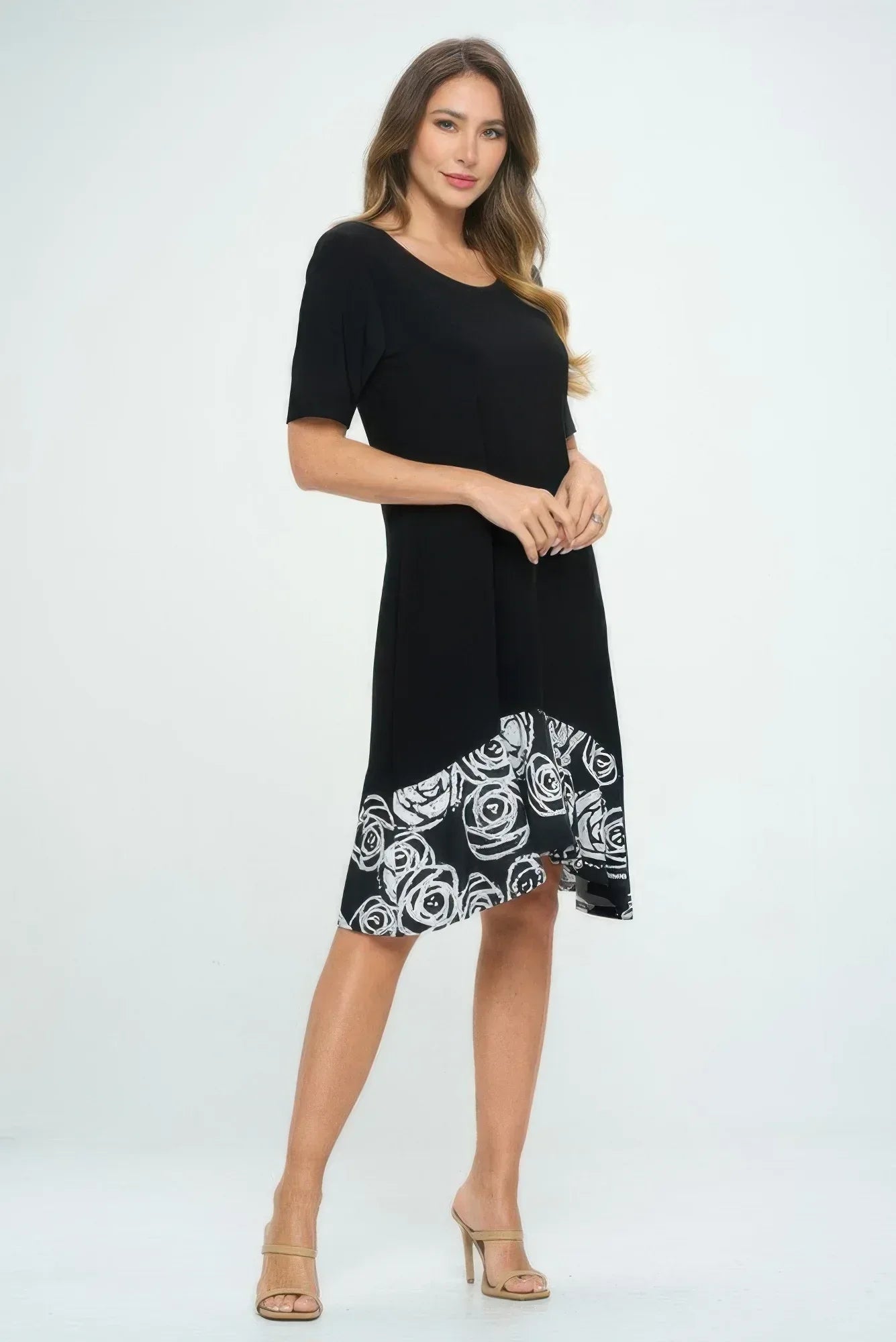 Hit Half Sleeve Contrast Dress | Mixtshop LLC Main image