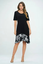 Hit Half Sleeve Contrast Dress | Mixtshop LLC