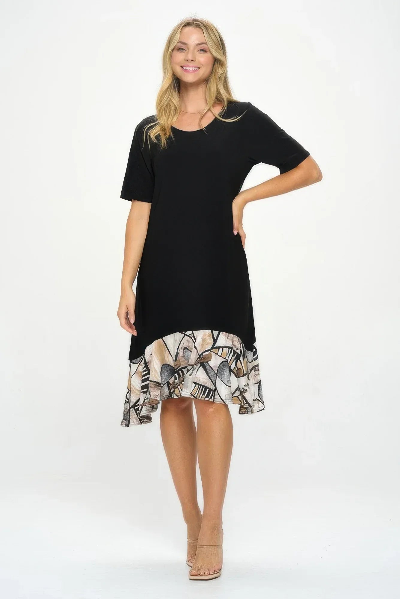 Hit Half Sleeve Contrast Dress | Mixtshop LLC