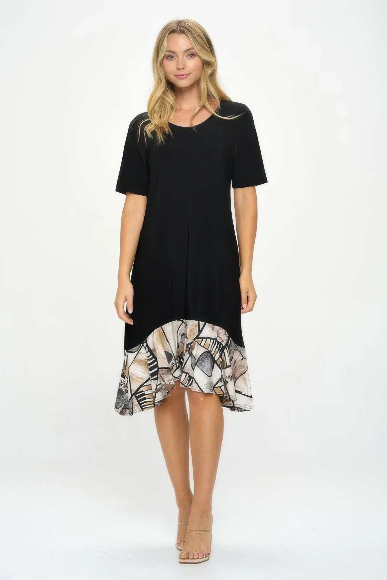 Hit Half Sleeve Contrast Dress | Mixtshop LLC