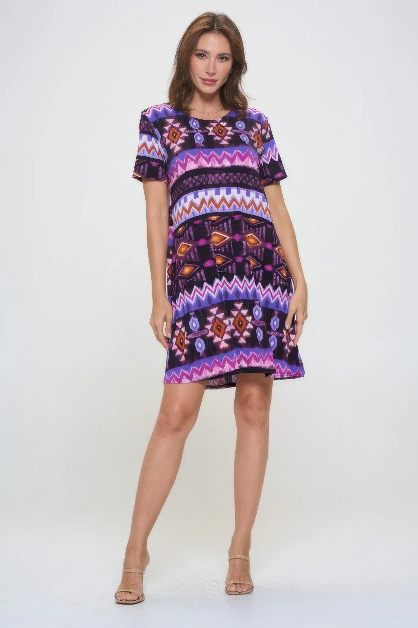 Short-sleeved Knee-length Dress | Mixtshop LLC Main image