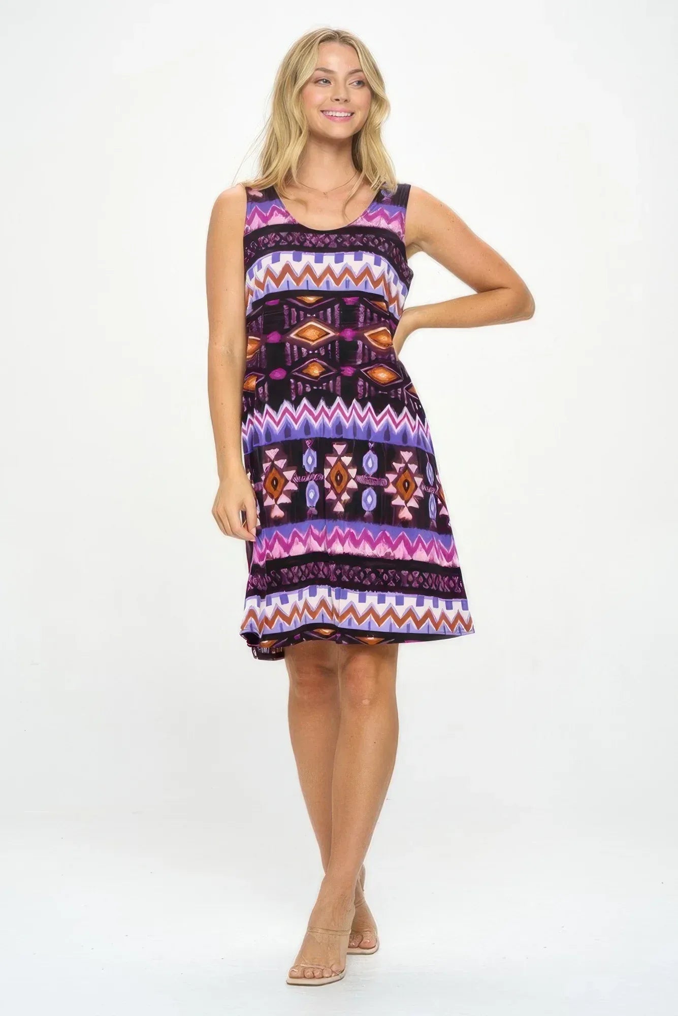 Plus Size Bns Print Missy Tank Dress | Mixtshop LLC Main image