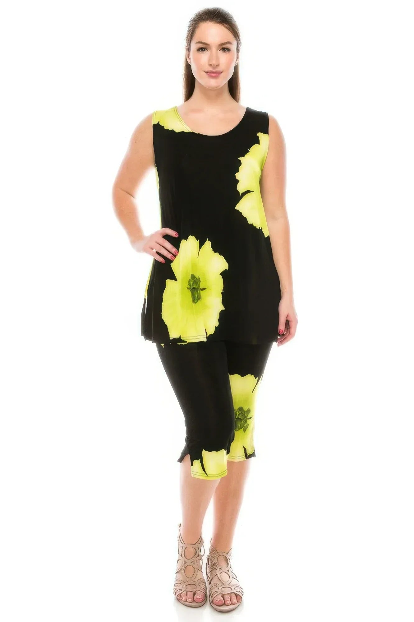 Plus Size Tank Capri Pant Set | Mixtshop LLC