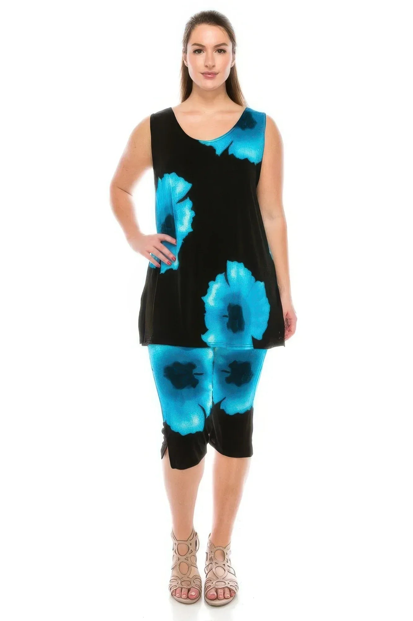 Plus Size Tank Capri Pant Set | Mixtshop LLC