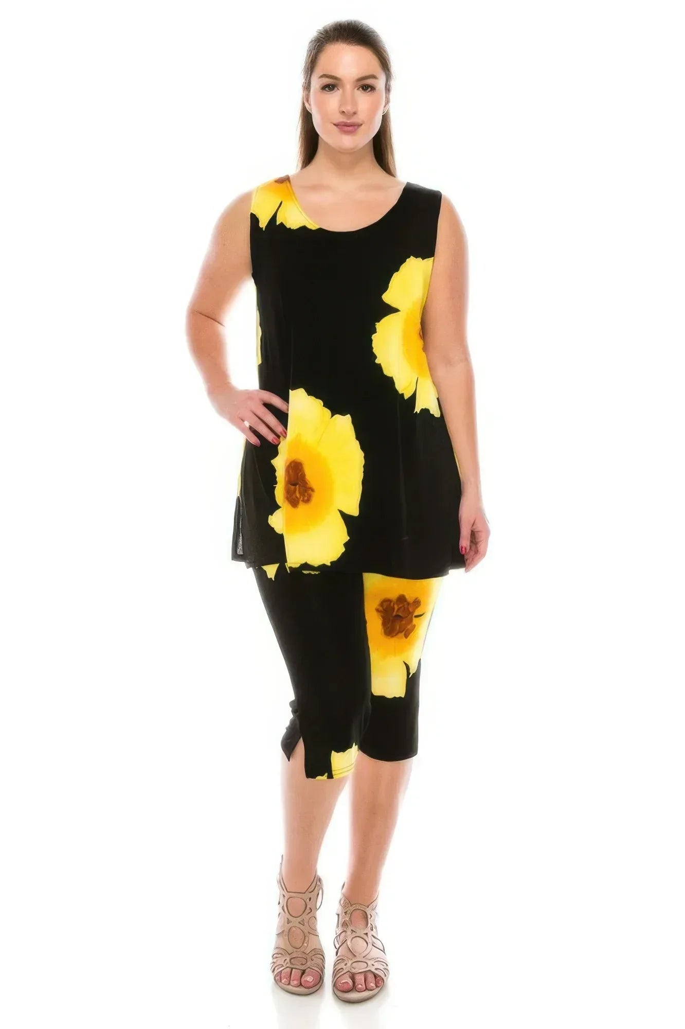 Plus Size Tank Capri Pant Set | Mixtshop LLC