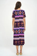 Plus Size Bns Print Long Dress | Mixtshop LLC