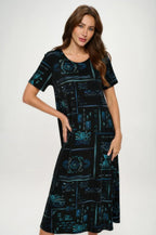 Plus Size Bns Print Long Dress | Mixtshop LLC