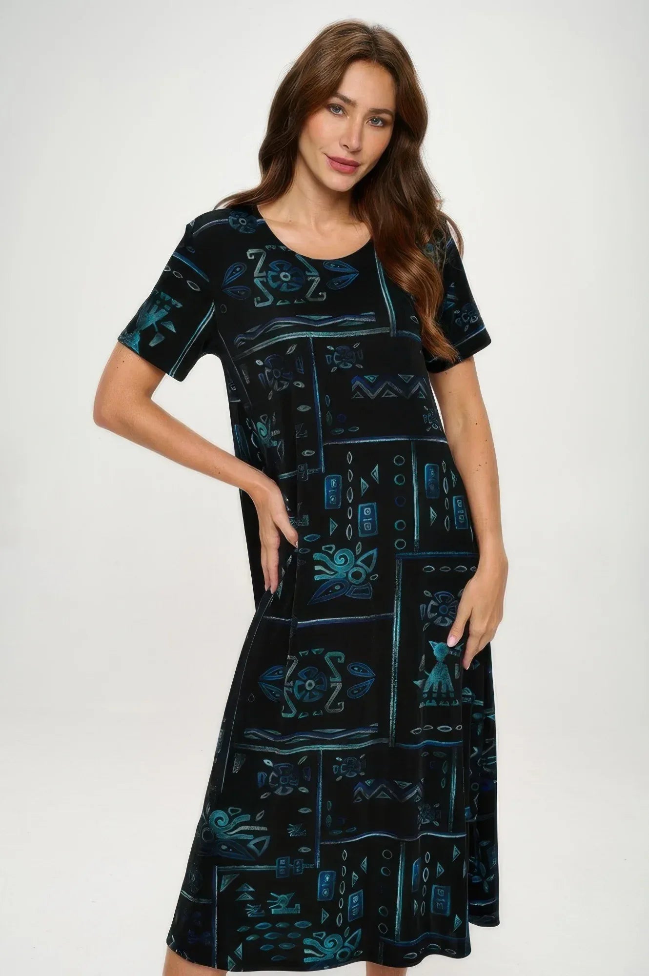 Plus Size Bns Print Long Dress | Mixtshop LLC