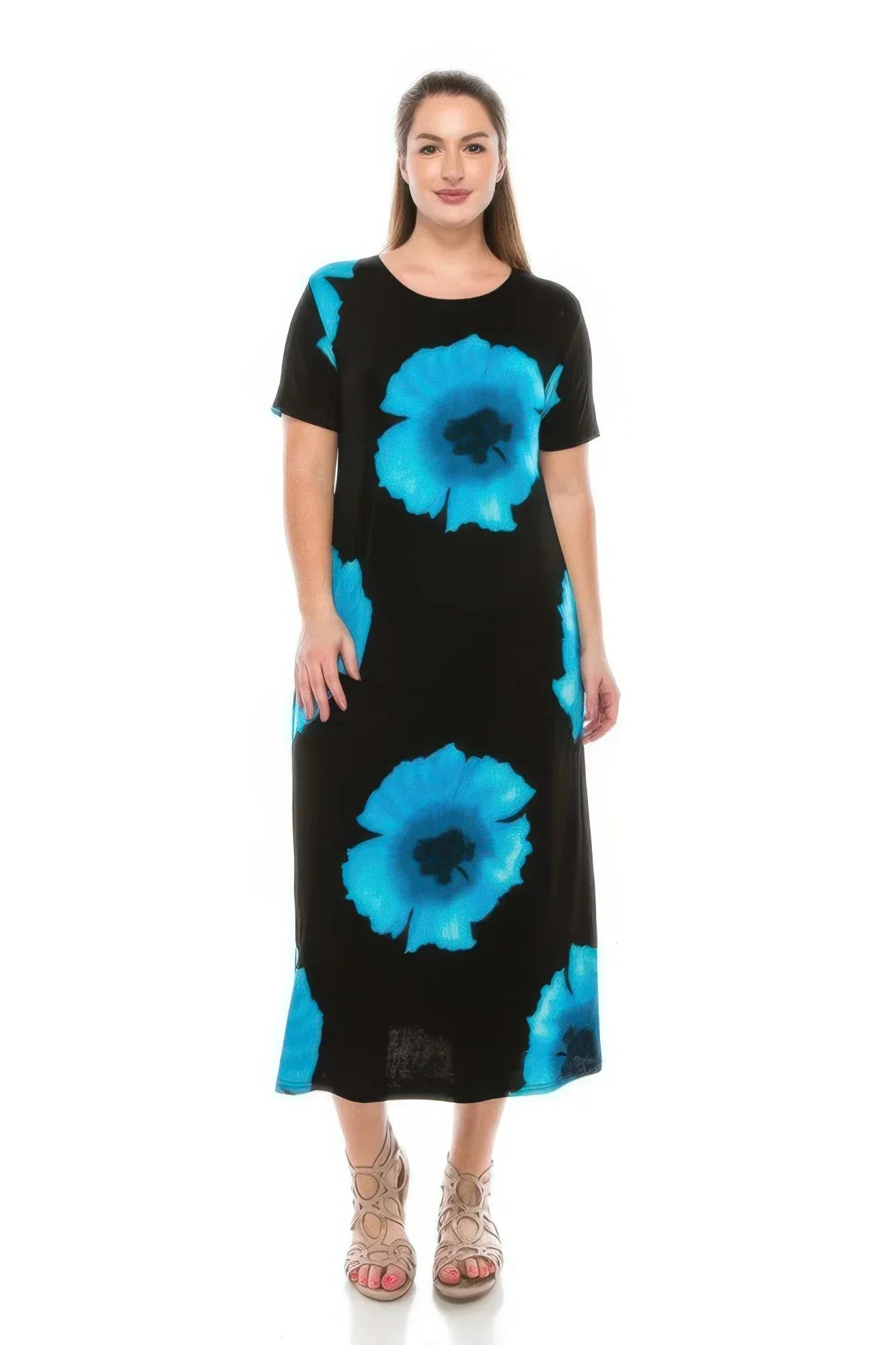 Plus Size Bns Print Long Dress Secondary image