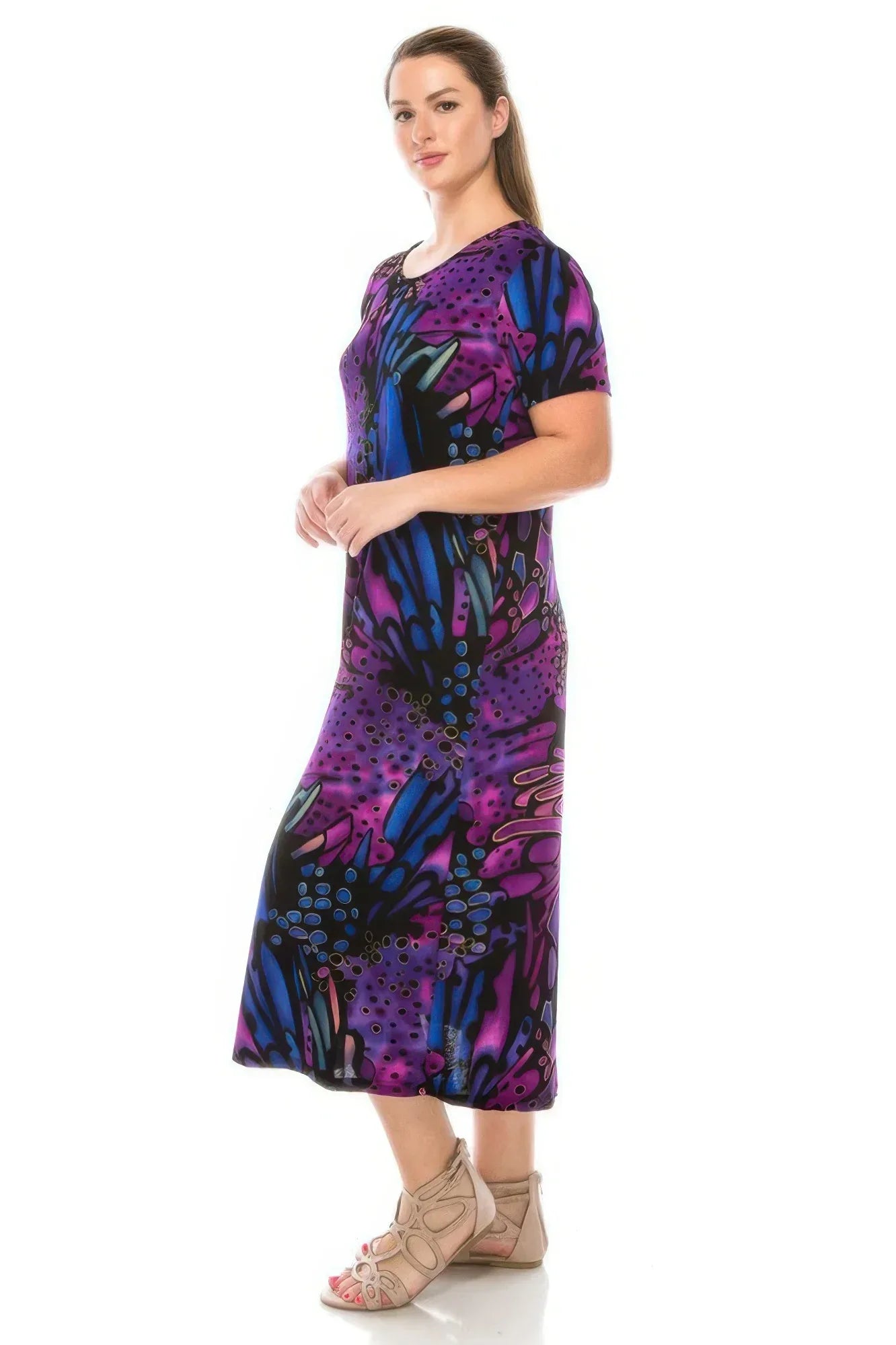 Plus Size Bns Print Long Dress | Mixtshop LLC