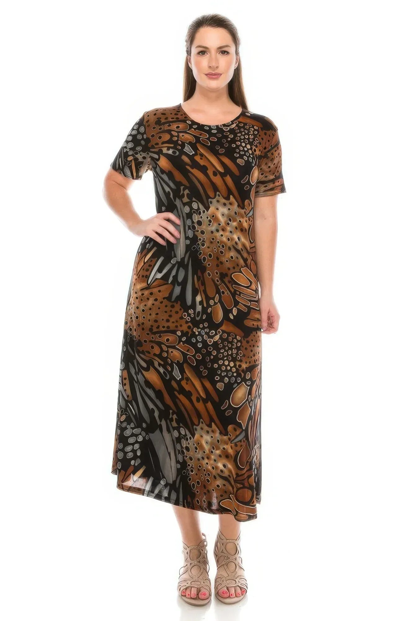 Plus Size Bns Print Long Dress | Mixtshop LLC