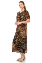 Plus Size Bns Print Long Dress | Mixtshop LLC
