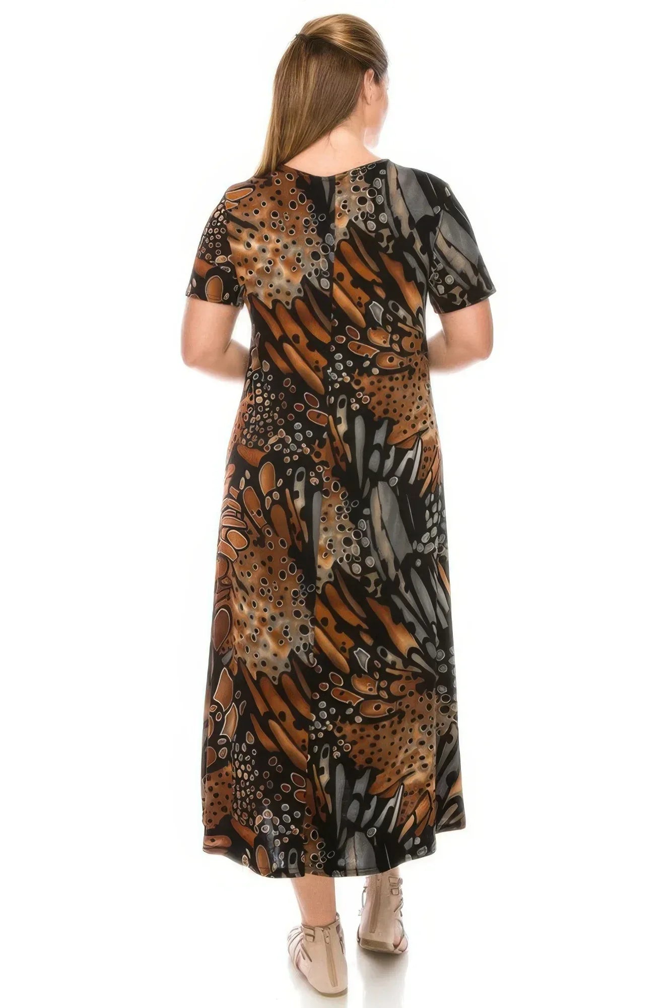 Plus Size Bns Print Long Dress | Mixtshop LLC