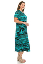 Plus Size Bns Print Long Dress | Mixtshop LLC