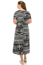 Plus Size Bns Print Long Dress | Mixtshop LLC