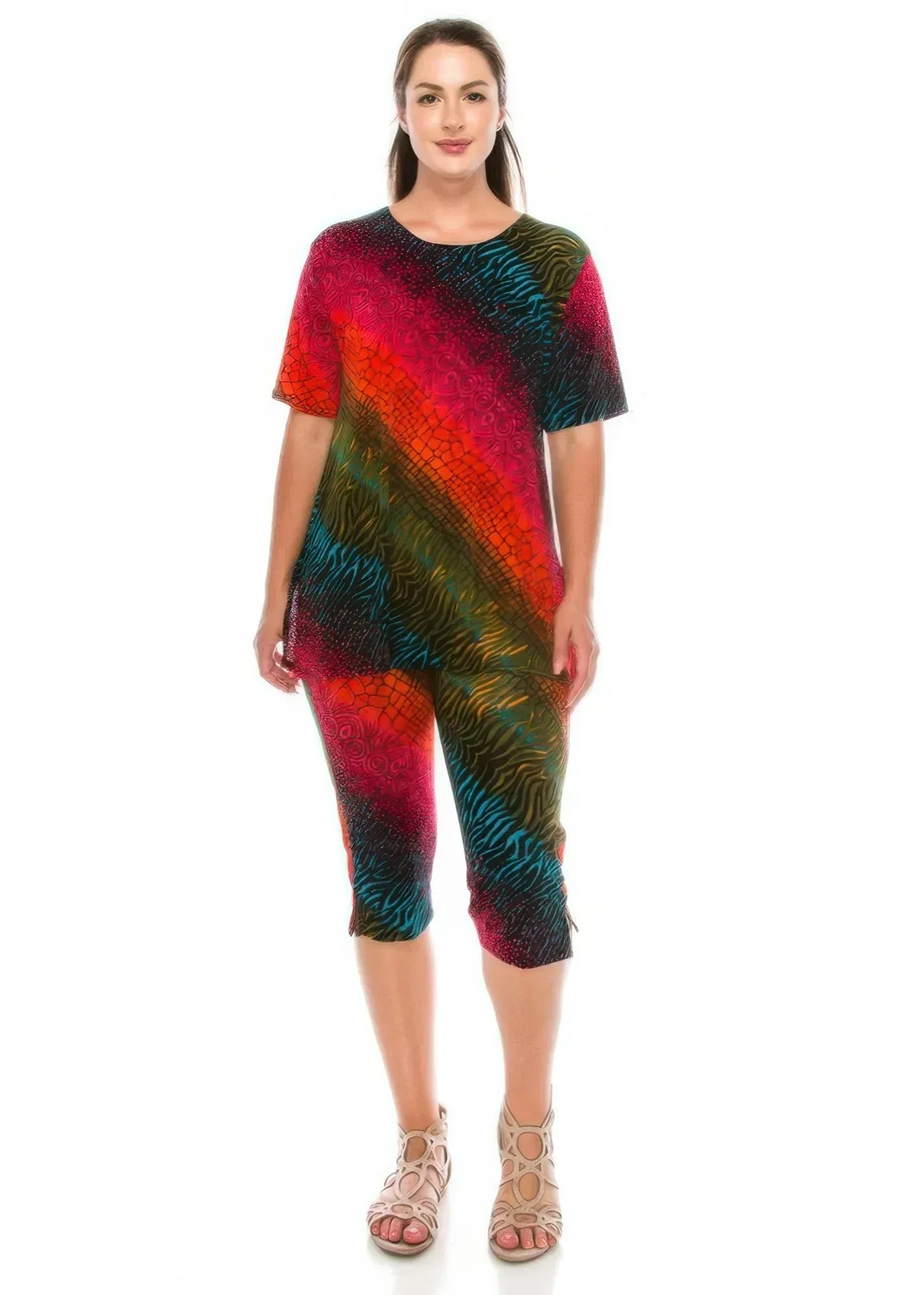 Matching Capri Pant Set In Plus Size | Mixtshop LLC