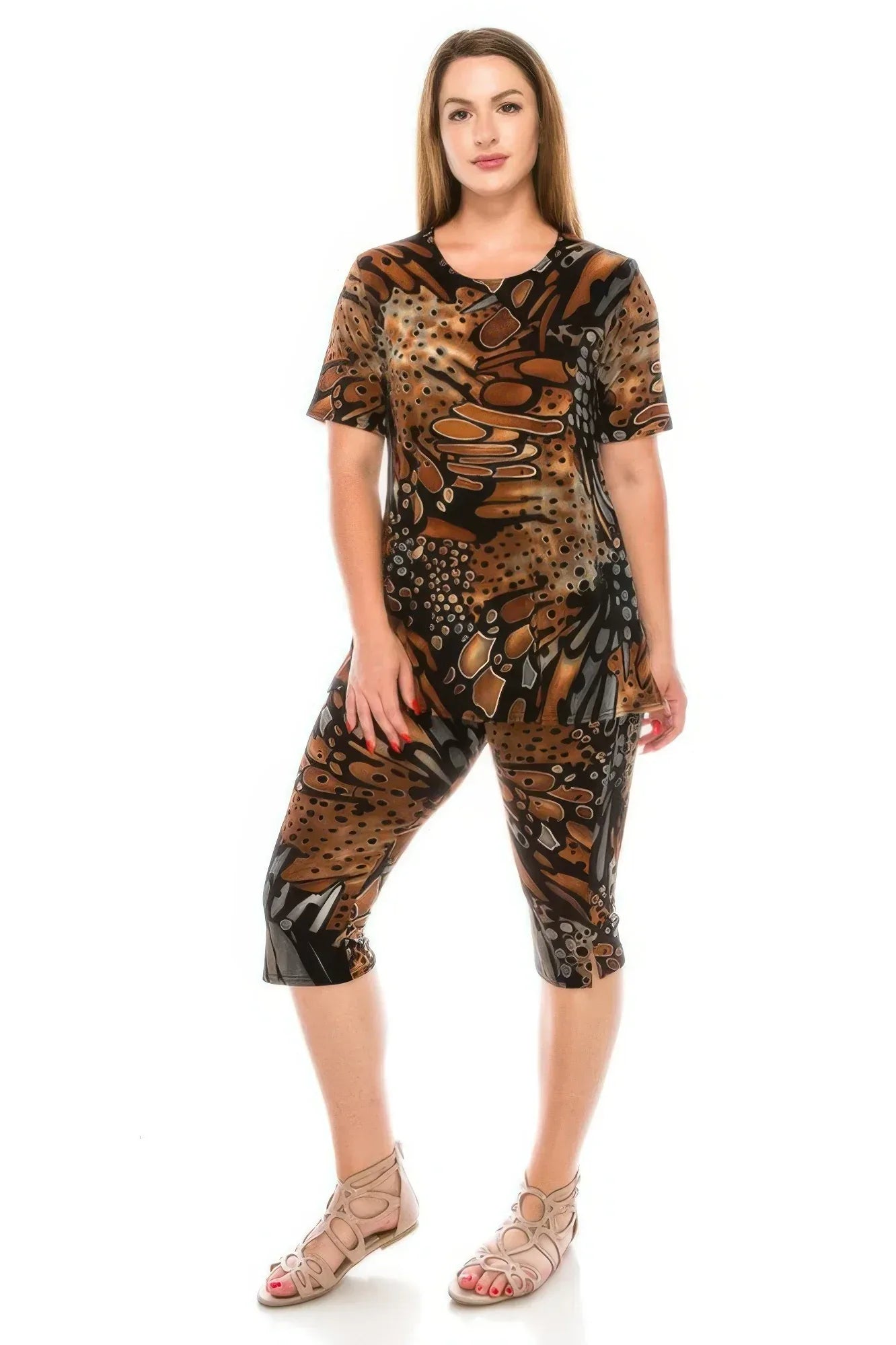 Matching Capri Pant Set In Plus Size | Mixtshop LLC