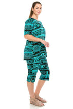 Matching Capri Pant Set In Plus Size | Mixtshop LLC