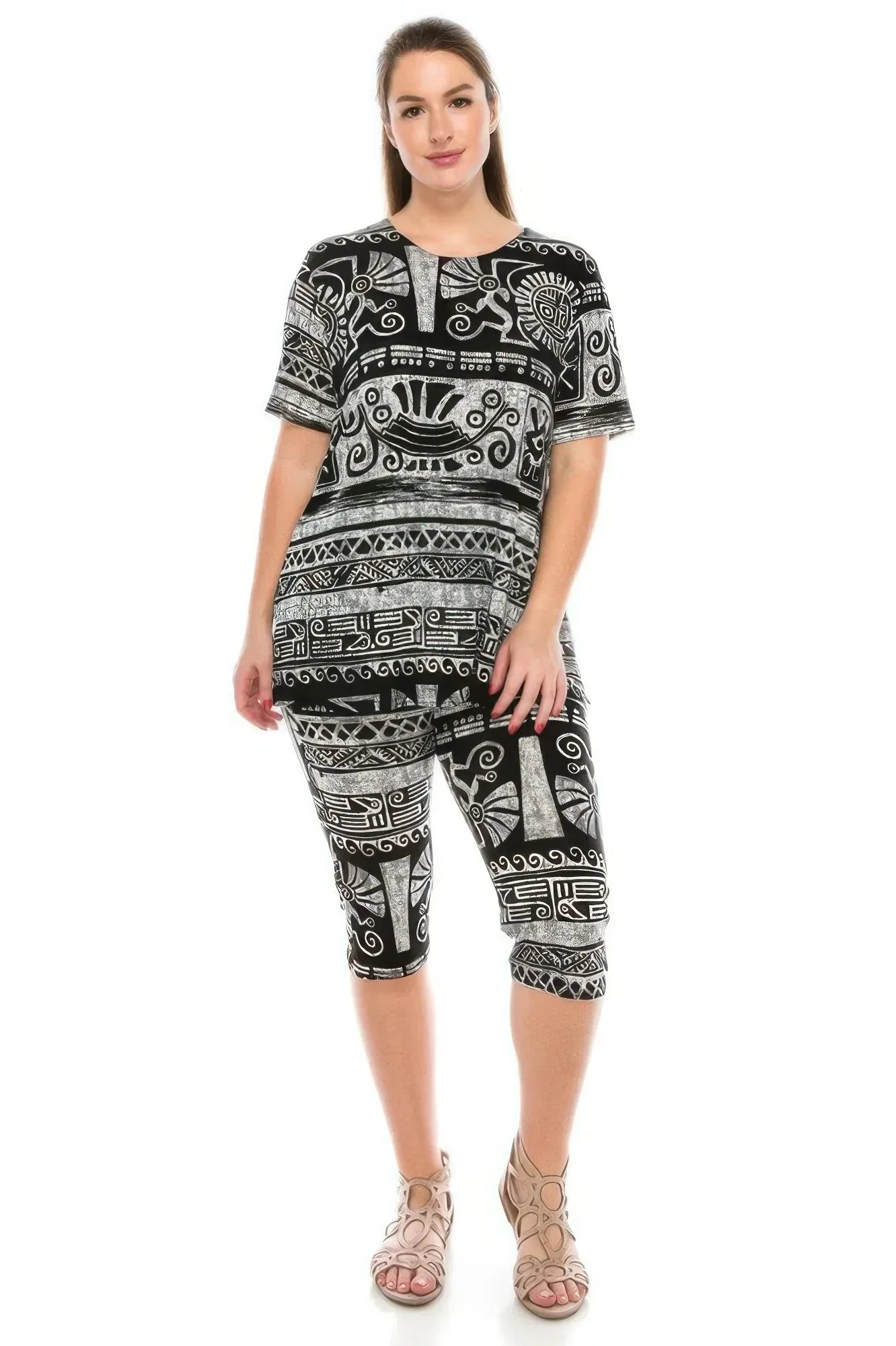 Matching Capri Pant Set In Plus Size | Mixtshop LLC