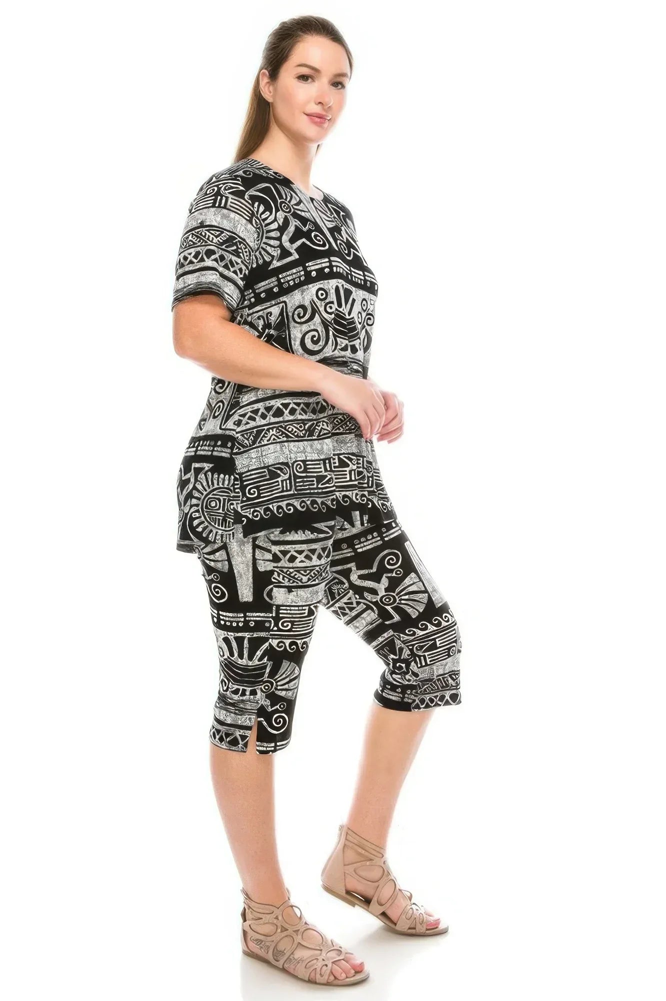 Matching Capri Pant Set In Plus Size | Mixtshop LLC