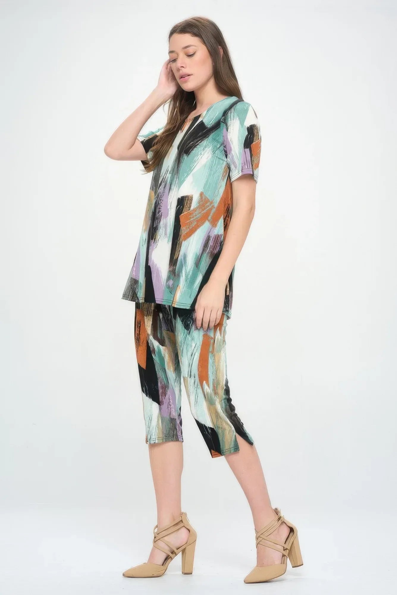 Matching Capri Pant Set In Plus Size | Mixtshop LLC