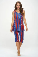 Plus Size Bns Tank Capri Pants Set | Mixtshop LLC