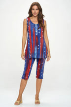Plus Size Bns Tank Capri Pants Set | Mixtshop LLC