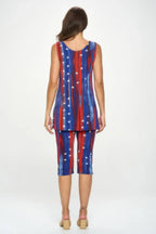 Plus Size Bns Tank Capri Pants Set | Mixtshop LLC