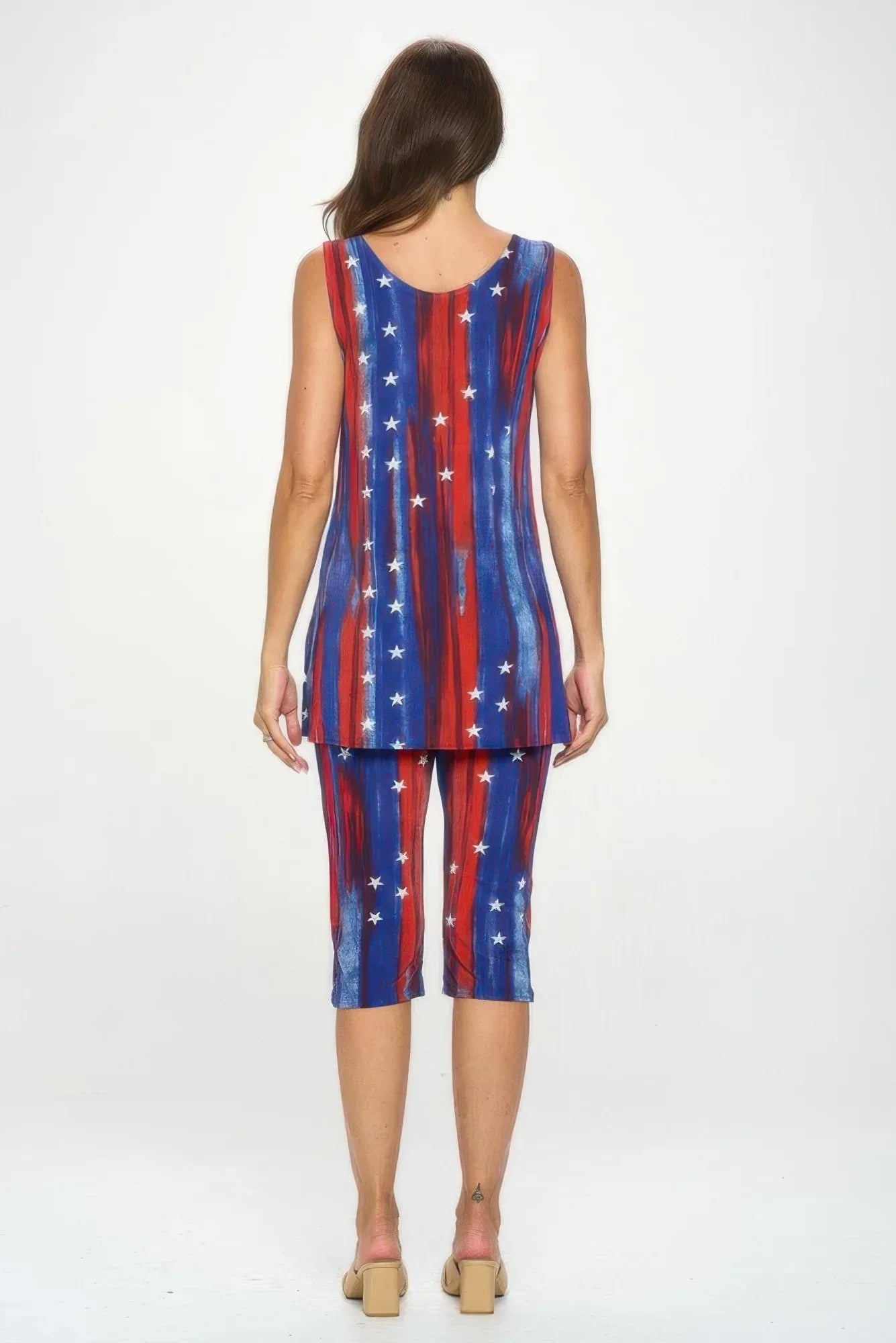 Plus Size Bns Tank Capri Pants Set | Mixtshop LLC