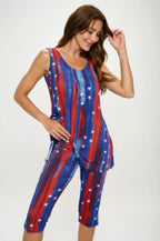 Plus Size Bns Tank Capri Pants Set | Mixtshop LLC