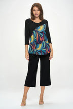 Mir Bias V-neck Contrast Top | Mixtshop LLC
