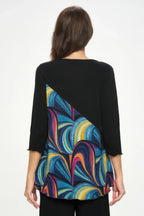 Mir Bias V-neck Contrast Top | Mixtshop LLC