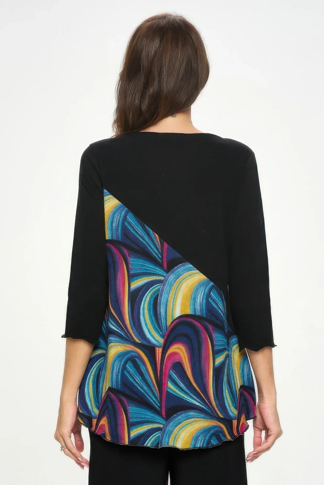 Mir Bias V-neck Contrast Top | Mixtshop LLC