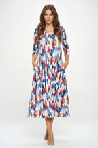 Hit V-neck Long Dress W/pocket | Mixtshop LLC