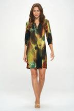 Hit Notch Neck Quarter Sleeve Dress | Mixtshop LLC