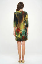 Hit Notch Neck Quarter Sleeve Dress | Mixtshop LLC