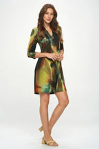 Hit Notch Neck Quarter Sleeve Dress | Mixtshop LLC