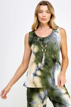 Andante Tie Dye Print Sleeveless Tank Top | Mixtshop LLC