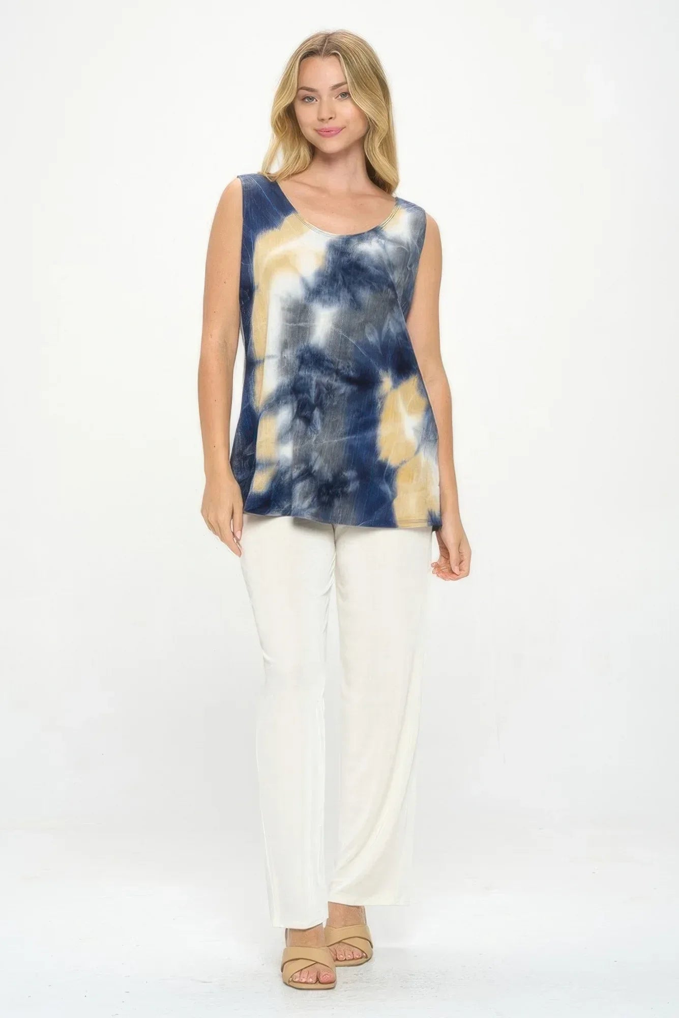 Andante Tie Dye Print Sleeveless Tank Top | Mixtshop LLC