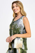 Andante Tie Dye Print Sleeveless Tank Top | Mixtshop LLC