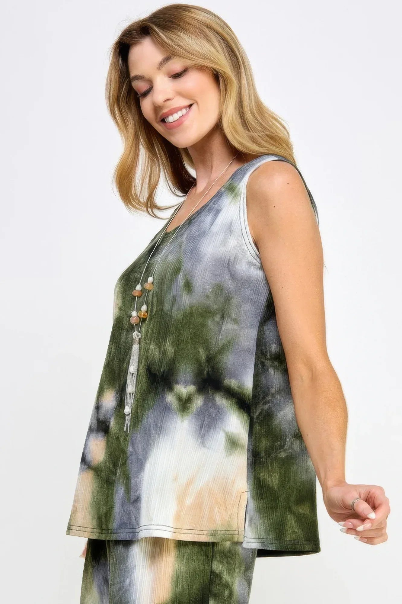 Andante Tie Dye Print Sleeveless Tank Top | Mixtshop LLC
