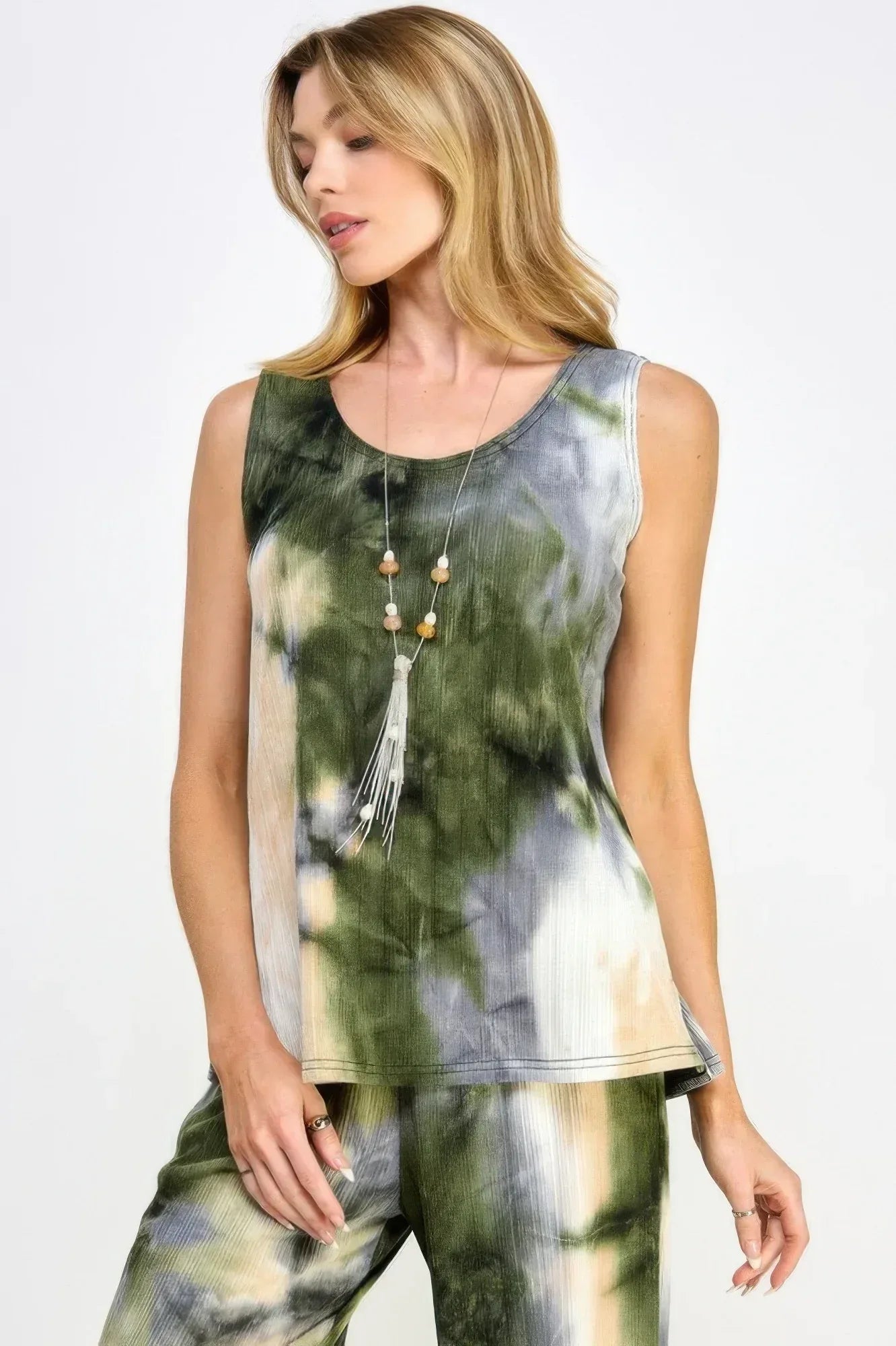 Andante Tie Dye Print Sleeveless Tank Top | Mixtshop LLC