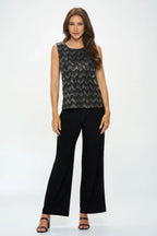 Plus Size Nylon Foil Contrast Tank Top | Mixtshop LLC