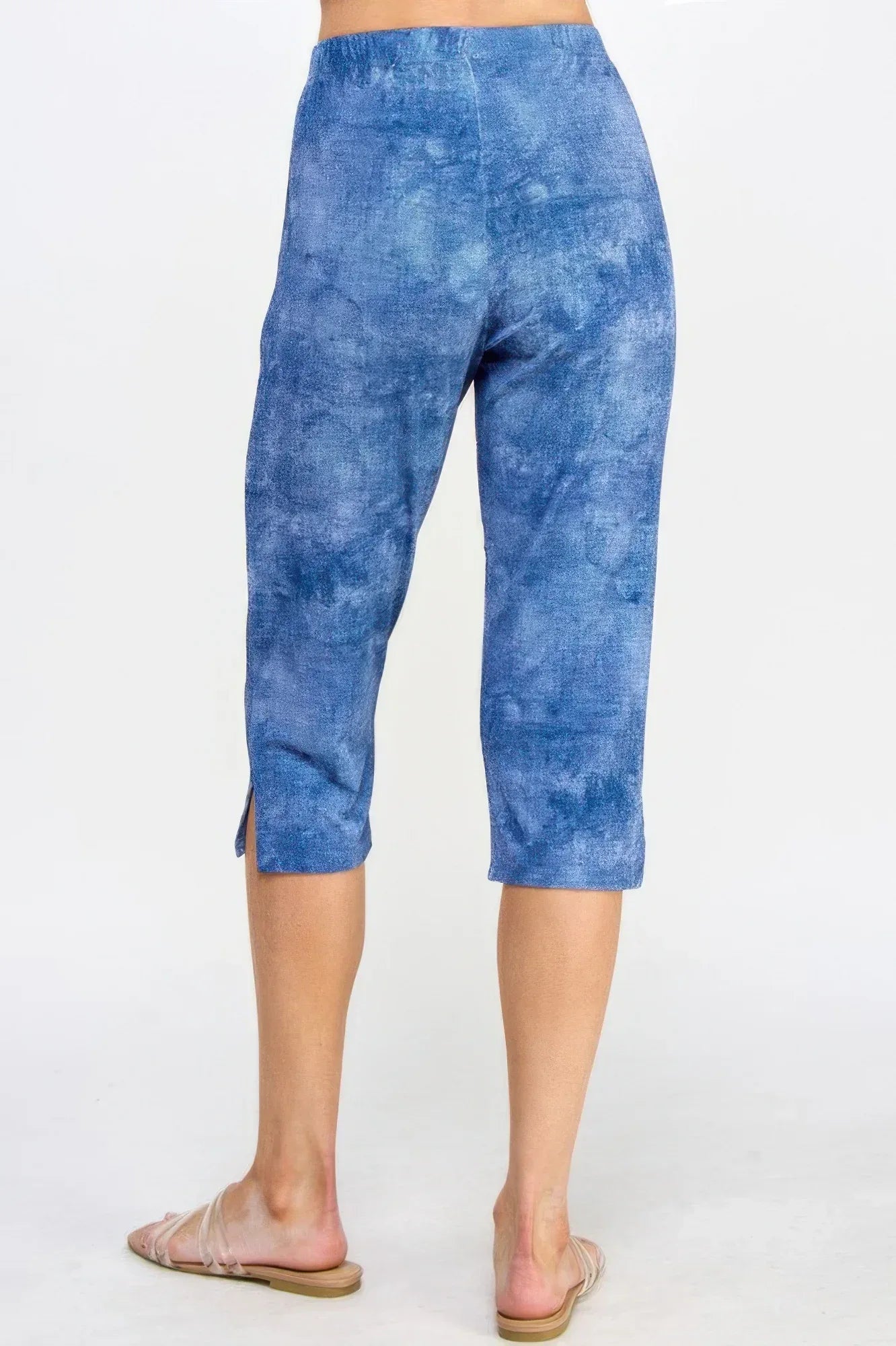 Plus Size Denim Print Bns Capri Pants Secondary image