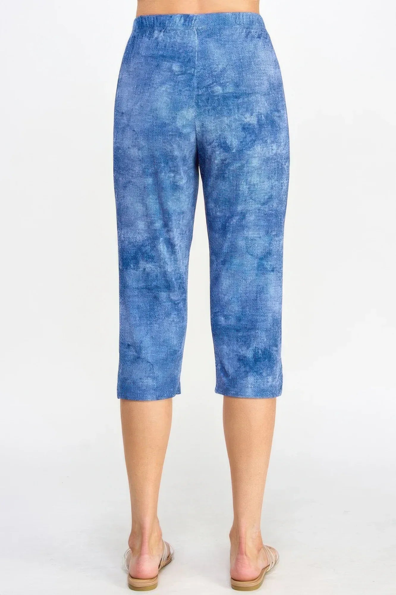 Plus Size Denim Print Bns Capri Pants | Mixtshop LLC