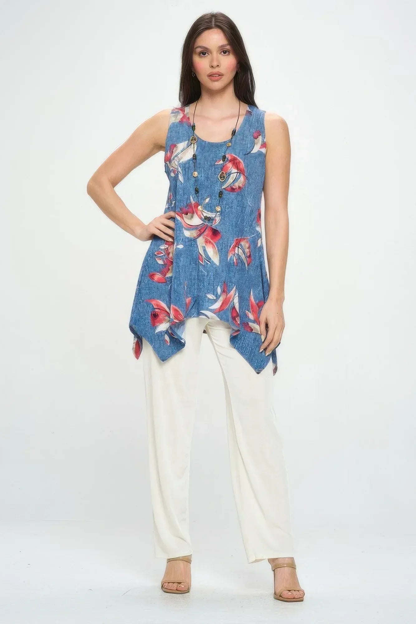 Plus Size Hit Shark Bite Hem Tank | Mixtshop LLC