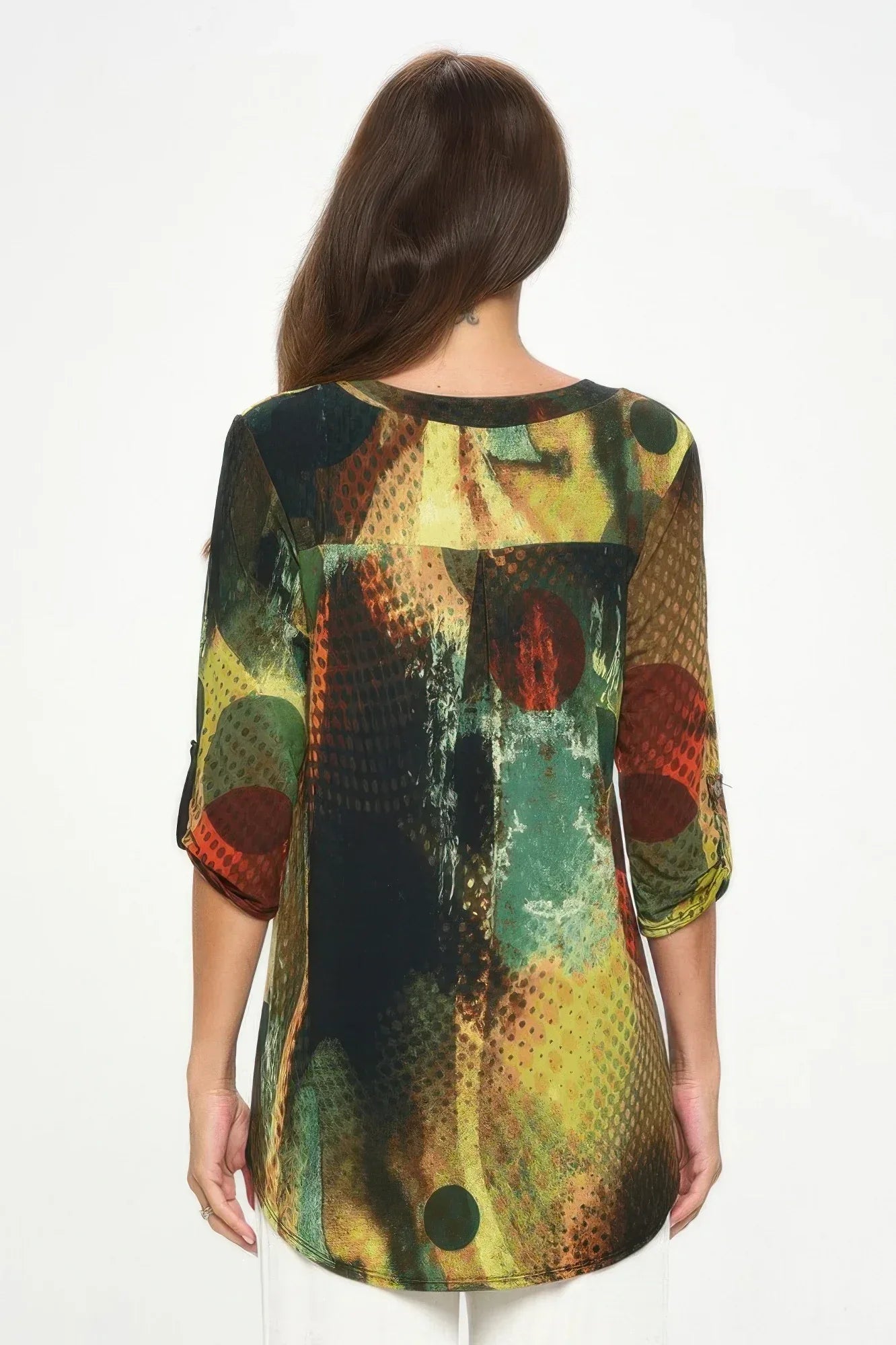 Hit Notch Neck Rolled Sleeve Top | Mixtshop LLC