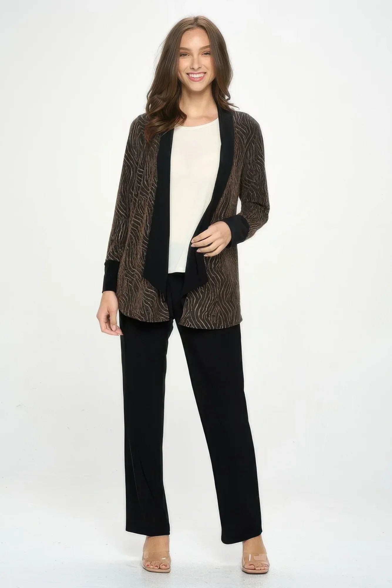 Glitter Nylon Long Sleeve Contrast Jacket Secondary image