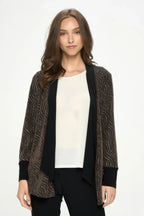 Glitter Nylon Long Sleeve Contrast Jacket | Mixtshop LLC