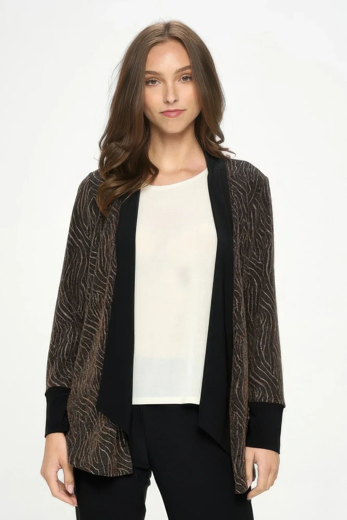Glitter Nylon Long Sleeve Contrast Jacket | Mixtshop LLC